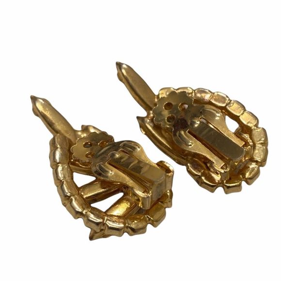 Vintage Juliana Navette And Round Rhinestone Crawler Earrings - Picture 8 of 15